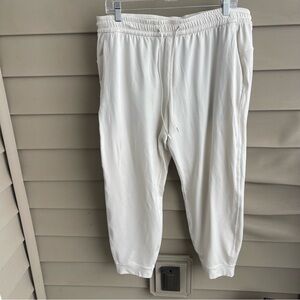 Lululemon White Drawstring Soft Stretchy Jogger Pants Women's Size 14 LW5GCSS